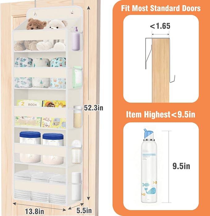 Over The Door Organizer Storage Large Capacity Hanging Bedroom Storage | 5 - Image 2