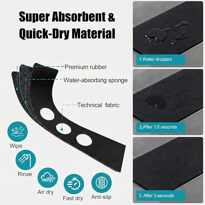 2PCS Kitchen Bathroom Faucet Mat - Image 5