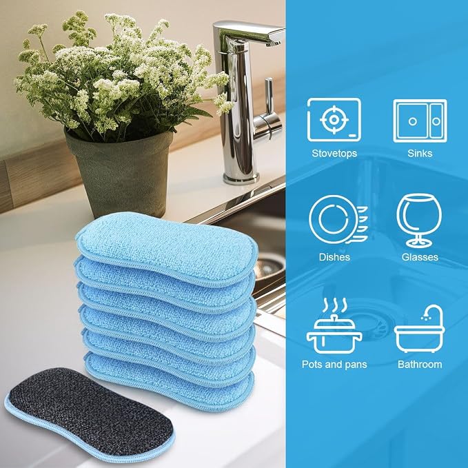 HOMEXCEL Dish Sponge 12 PK, Microfiber Kitchen Sponges - Image 6