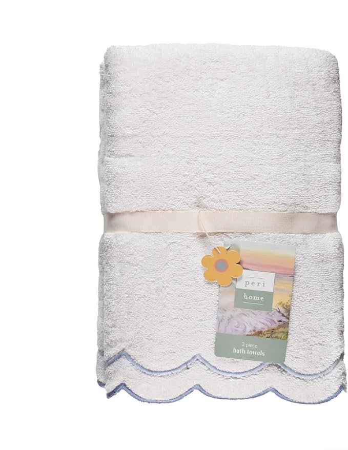 Peri Home 2 Piece Cotton Bath Towel Set, Embroidered - Image 8