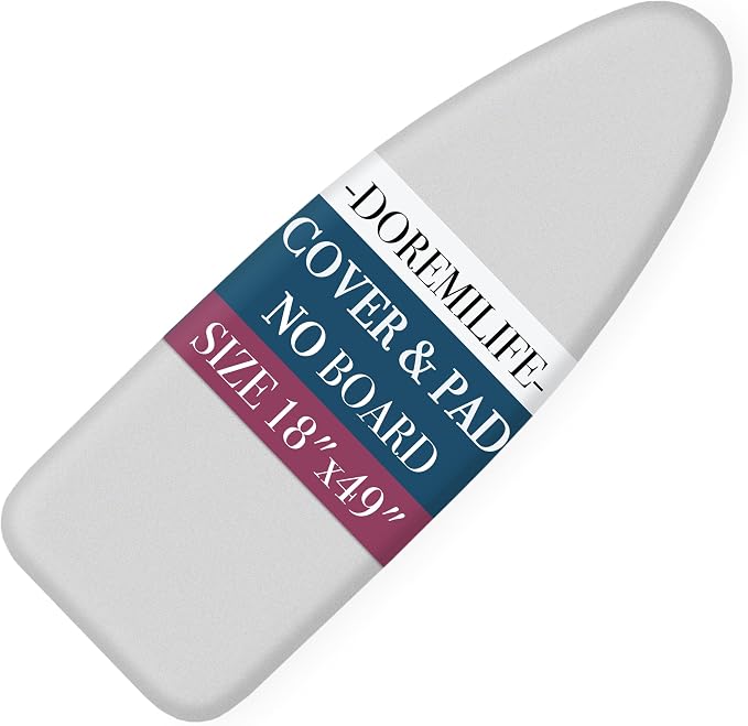 Ironing Board Cover and Pad 18x49 Large, Extra Thick Natural Cotton, Silicone by Unknown