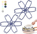 iPROTECT - Stack Expert | Multi-Purpose BPA-Free Silicone Pans & Pots Protector. Set of 2. Trivets for All Cookware Sizes, Protects Coating & Scratches, Dishwasher Safe (Midnight Blue, L)