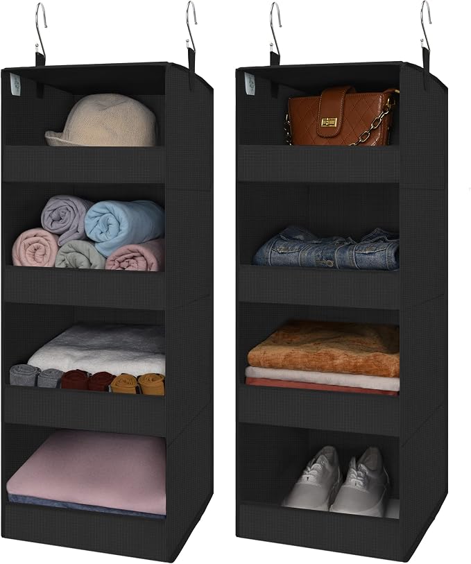 GRANNY SAYS 4-Shelf Hanging Closet Organizer, Foldable Storage, No-Sag Support by GRANNYSAYS