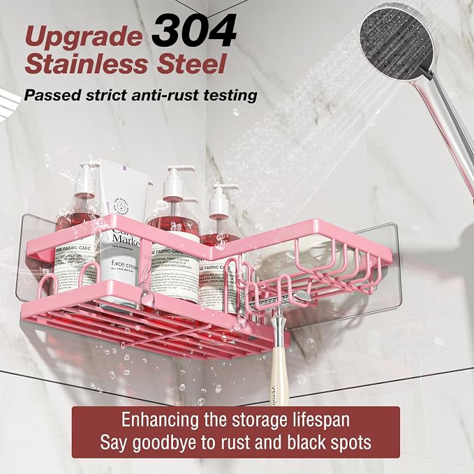 Youvip 4-Pack Adhesive Corner Shower Caddy - Image 2