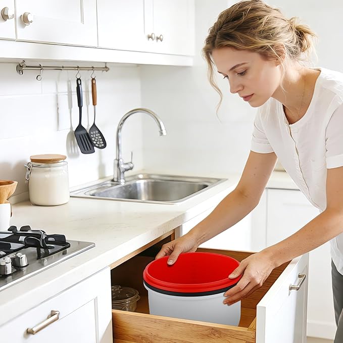 Omoiyari Premium Morandi Colors 3-Pack Silicone Bowl Liners with Lids for KitchenAid 6-Qt Bowl-Lift (Only), 2mm Extra-Thick Silicone, Odour-Free,Air Valves for Dough Proofing,Dishwasher Safe, BPA Free