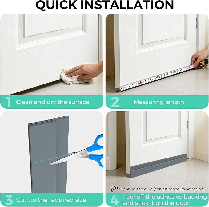 Hojoy Under Door Draft Stopper, Door Weather Stripping Door Seal, 2 Pack | - Image 5