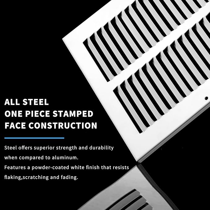 18x18 Air Return Grille(Duct Opening Size),Air Return Vent Cover,Flat Vent Cover,Rejillas De Aire Acondicionado Para Casa,Return Air Grilles,Outer Dimensions:19.75"Wx19.75"H(18"W x 18"H, Duct Opening)