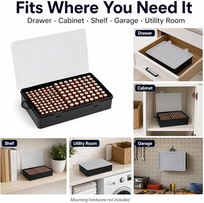 Xuerdon 134-Slot Battery Organizer Storage Case - Image 7