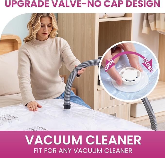 TAILI Vacuum Storage Bags 8 Pack, XXL Jumbo Size 47x39 Inch, Cream | XXL Large - Image 4