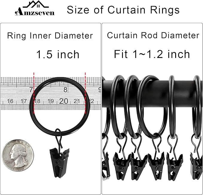 80 Pack Metal Curtain Rings - Image 3