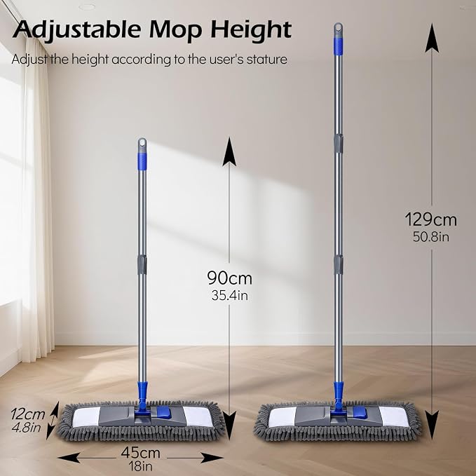Microfiber Mop for Floor Cleaning, Flat Dust Mop for Home and Kitchen - Image 7