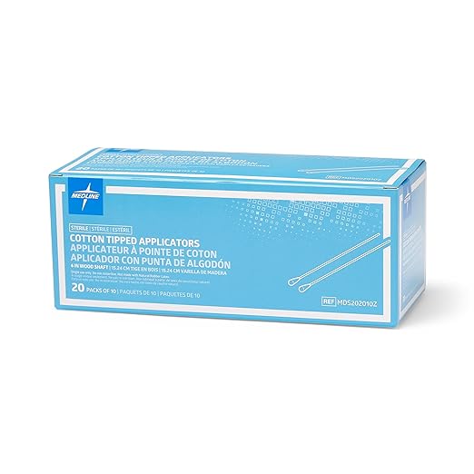 Medline Sterile Cotton-Tipped Wood Applicator, Cleaning Skin, Arts & Craft and by Medline