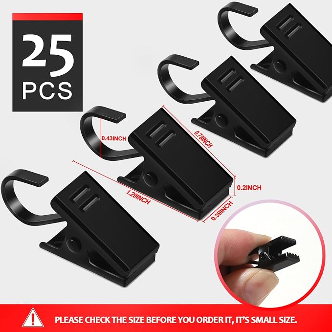 Teenitor 25 Pcs Small Curtain Hooks - Image 2