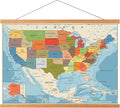 WITCOLOR 32" Wide Magnetic Poster Hanger Frame - 32x24 32x45 32x40 Wooden Poster Frame, Solid Teak Wood, Strong Magnets for Easy Hanging Posters Maps Pictures Canvas Scrolls Print Wall Art