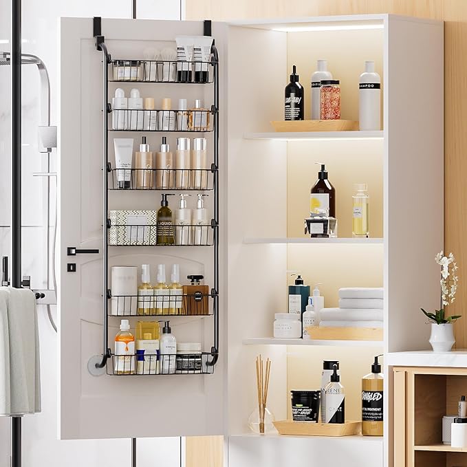 Delamu Over the Door Pantry Organizer, 6-Tier Metal Pantry Door Organization - Image 6