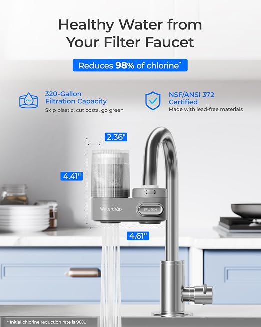 Waterdrop FC-07 Water Filter for Sink Faucet, Visible Filter Housing | Reduces - Image 4