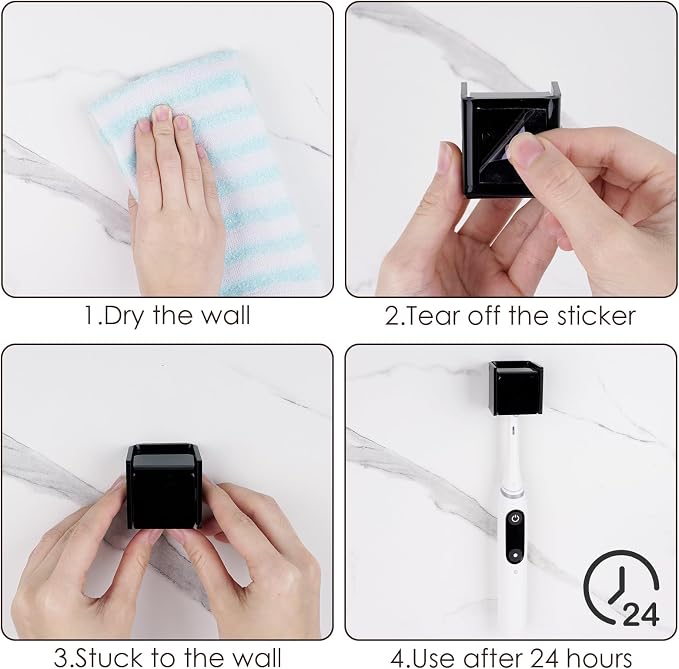 2 PCS Toothbrush Holder Wall Mounted - Image 4