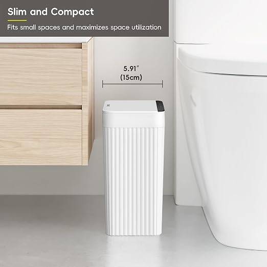 EKO Brio 10L/2.6 Gallon Motion Sensor Trash Can, Automatic Touchless Bathroom - Image 3