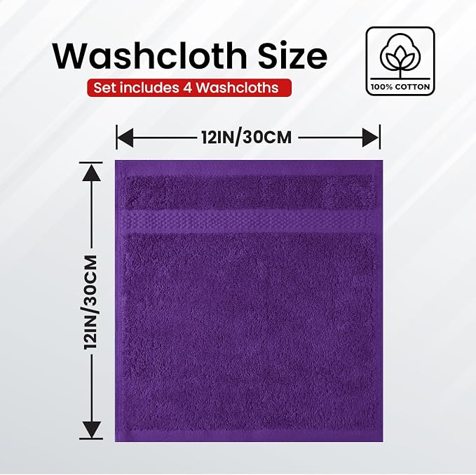 Infinitee Xclusives 100% Cotton Luxury Wash Cloths - Image 3