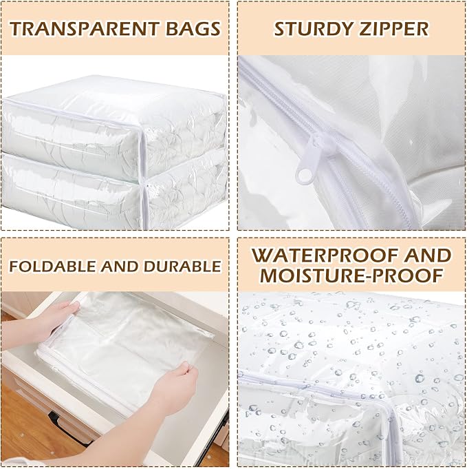 Shappy 6 Packs Clear Plastic Storage Bags - Image 3