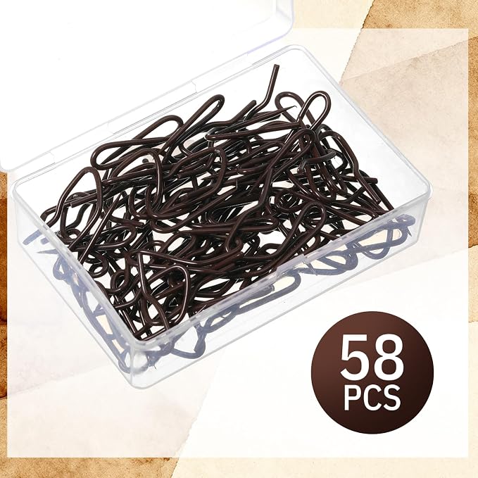 Outus 58 Pack Metal Curtain Hooks Pin-On Drapery 1.2x1, - Image 4