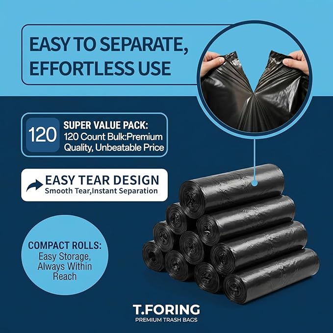 35-40 Gallon Trash Bags Unscented, Plastic Can Liners, Fit 112 - Image 4