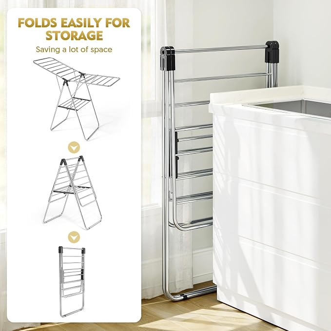 Large Stainless Steel Clothes Drying Rack | Drying Rack Clothing - Image 3