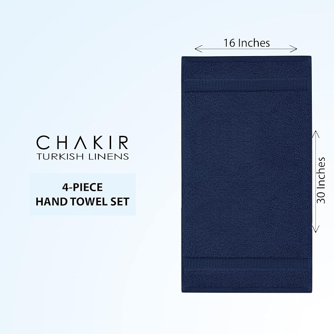 Chakir Turkish Linens 100% Cotton 4-Pack Hand Towels 16x30, Oeko-Tex Certified - Image 4