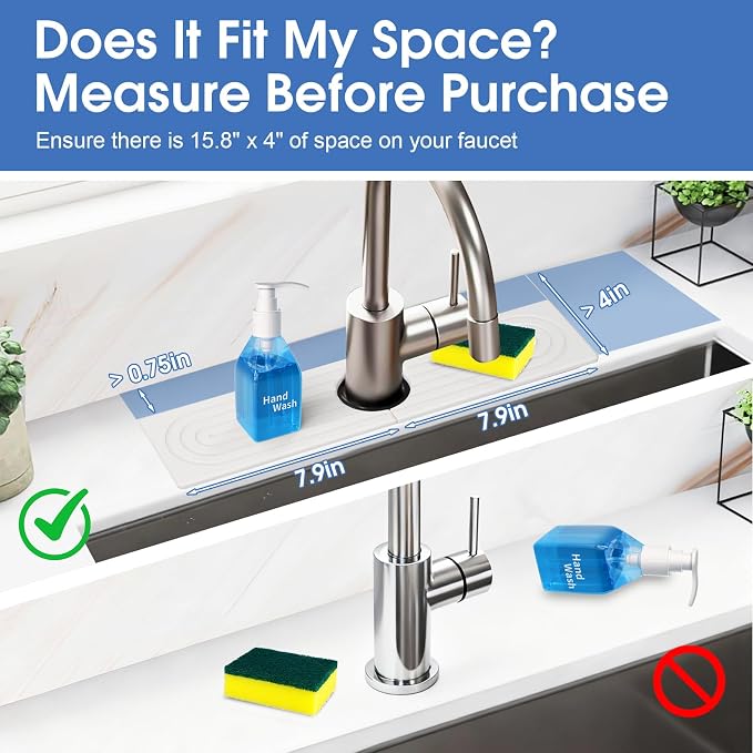Kitchen Sink Faucet Mat, Water Absorbent Diatomite Stone Sink Tray, Diatomite - Image 2