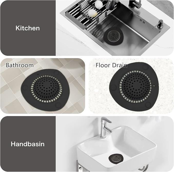 Hair Catcher Shower Drain Cover Bathtub Silicone Hair Catcher Stopper Drain - Image 7