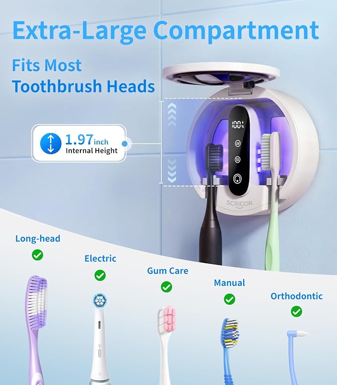 Toothbrush Holder with Dual UV & Heated Drying Wall Mounted 2026 | Upgraded - Image 5