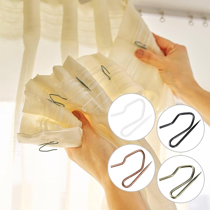 Shappy 120 Pcs Metal Drapery Hooks Pinch Pleat - Image 2