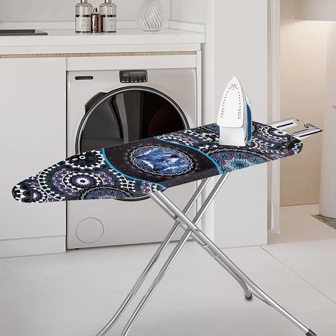 Ironing Board Cover and Pad Mandala Wolf Print Full Size Ironing Mat - Image 2