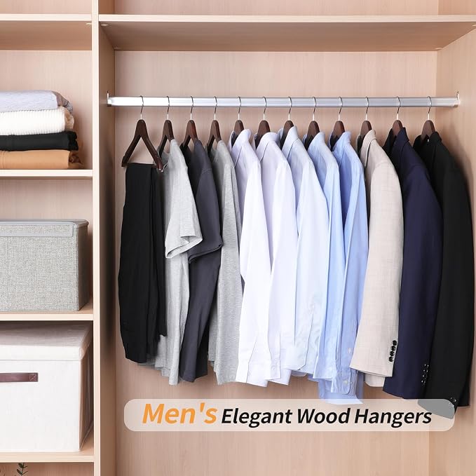 Amazon Basics Durable Wooden Suit Clothes Hangers - Image 6