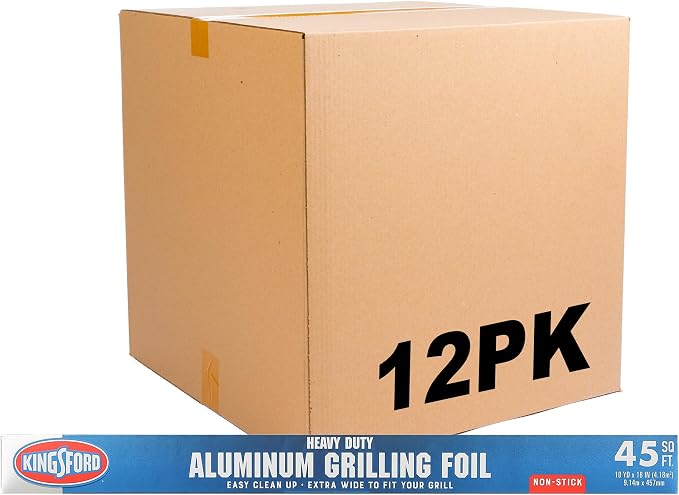 Kingsford Heavy Duty Non-Stick Grilling Aluminum Foil Roll, 45 Sq Ft, 12-Pk | by Kingsford