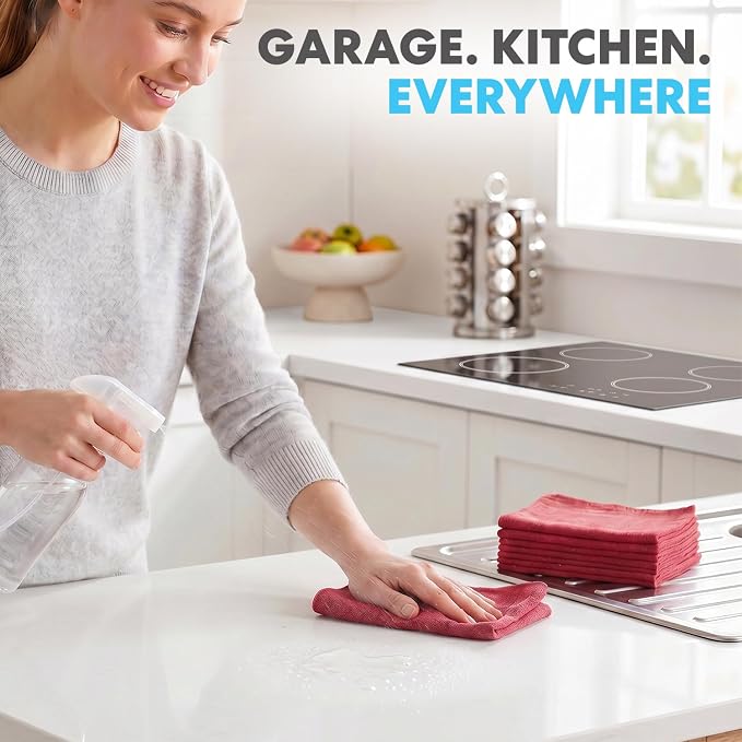 SIMPLI-MAGIC Premium Shop Towels 14”x12”, Commercial Grade Red, 150 Pack - Image 4
