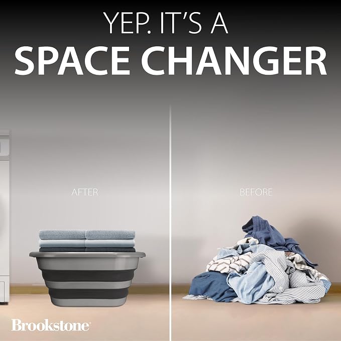 BROOKSTONE Collapsible Laundry Basket Set, Modern Extra Large Collapsible - Image 4