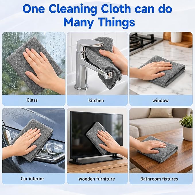 5Pcs Genie Cloth Magic Cloth, Microfiber Cleaning Cloths, Lint Free Reusable - Image 6