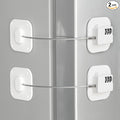 Refrigerator Lock, Heavy Duty Fridge Lock, Combination Lock for Refrigerator Cabinets, Drawers, Safety, Easy Install No Keys Needed (White-2Pack)