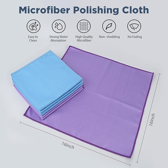 SINLAND Microfiber Glass Polishing Cleaning Cloths - Image 2