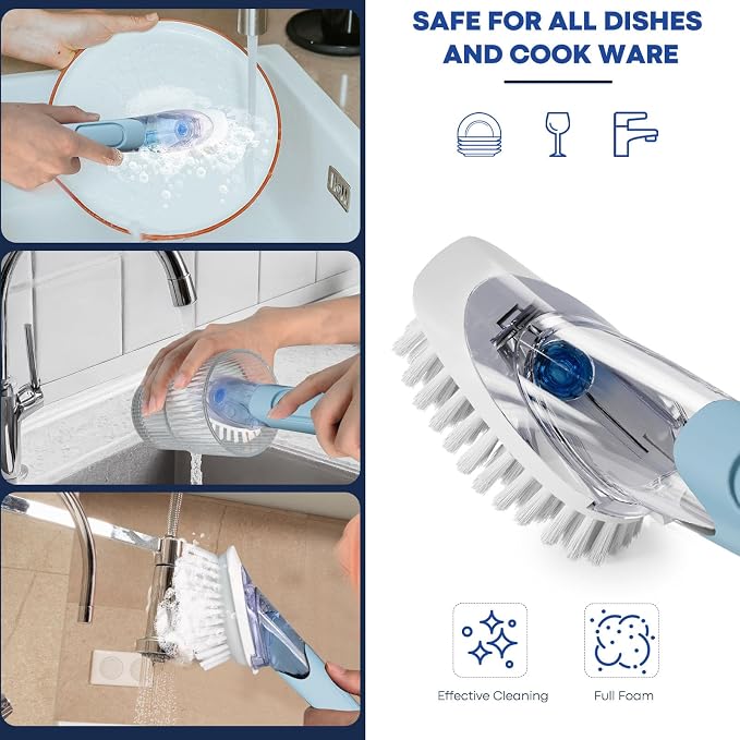 RIMAY Soap Dispensing Dish Brush Dish Scrubber - Image 6