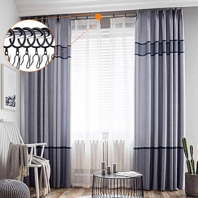30 Pieces Metal Drapery Curtain Rings Curtain Hanging Rings and 30 Pieces Metal - Image 6