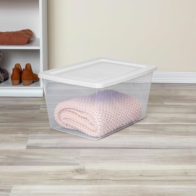 Sterilite Clear Storage Box Stackable Tote, 58 Quart - Image 3