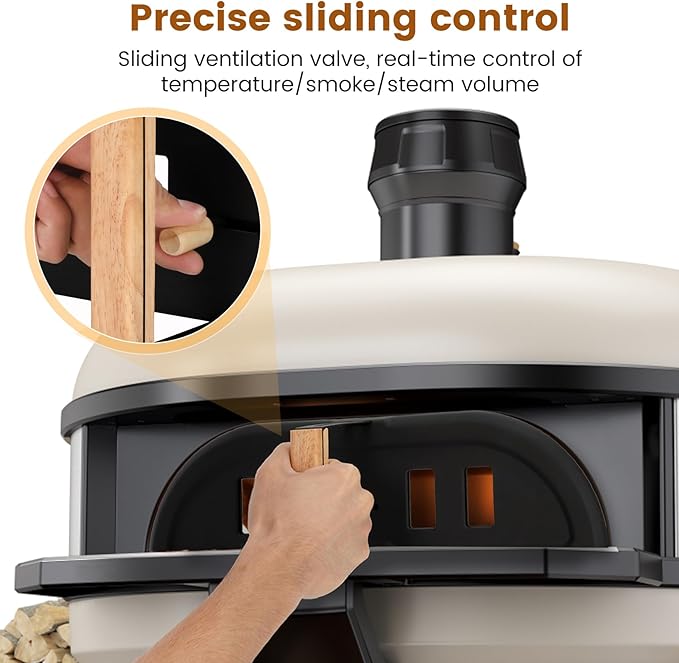 Dome Pizza Oven Door with Rope Seal, Sliding Vent Control, Compatible with Gozney Dome and Dome S1,Specifically Designed for Dome Ovens