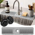 24 Inch Silicone Faucet Mat for Kitchen Sink Splash Guard, W/Sink Baffle | by Unknown