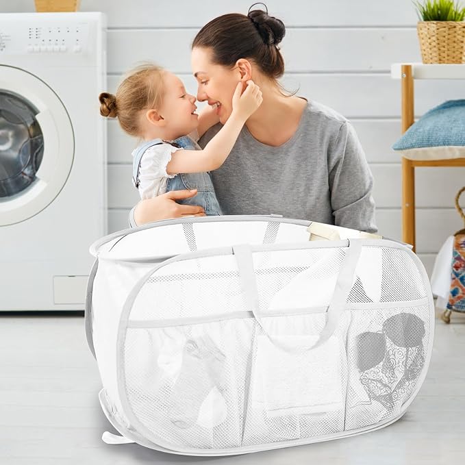 Collapsible Laundry Baskets, Upgrade Pop Up Laundry Hamper - Image 2