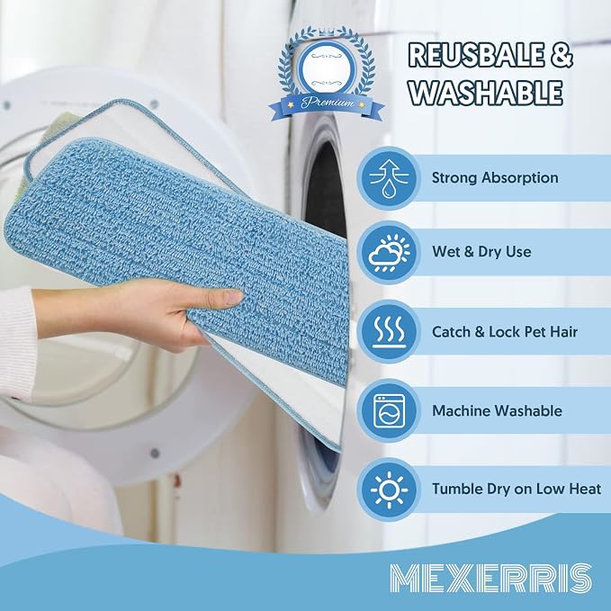 Washable Mop Pads for Swiffer PowerMop: Microfiber Wet Mops Refills 7 Pack - Image 4