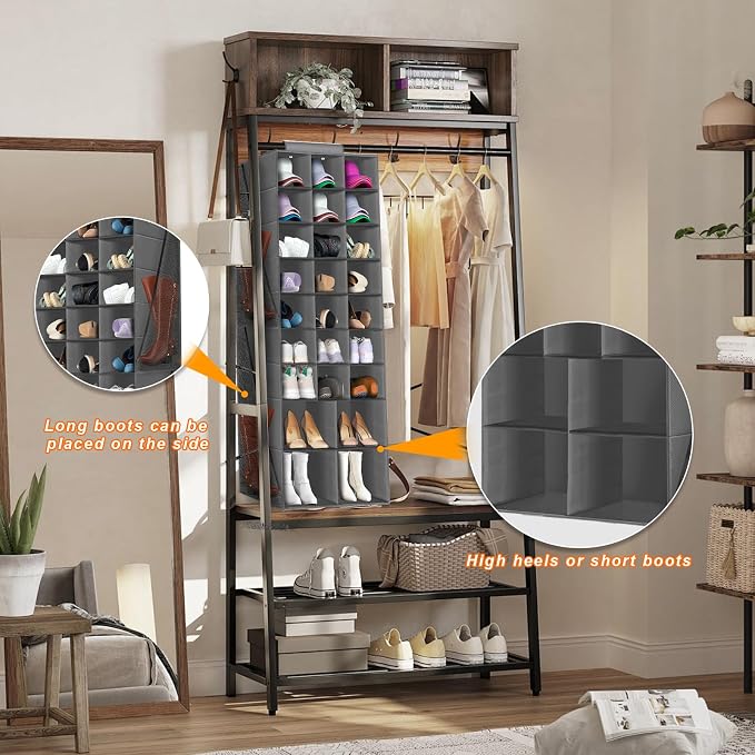 Hanging Shoe Organizer for Closet, Closet Hanging Shoe Storage Rack Holder - Image 9