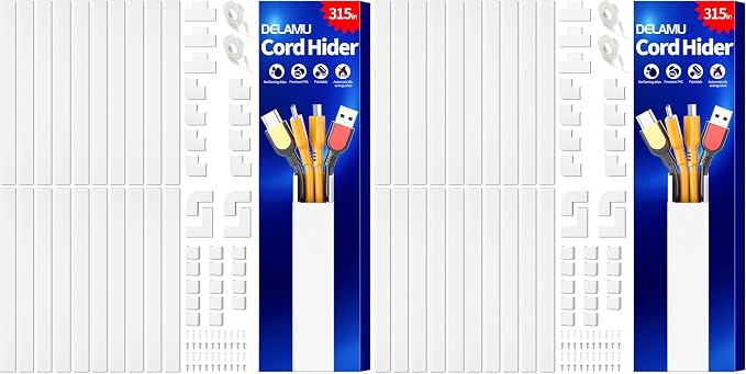 Delamu TV Cord Hider, 315in Wire Covers by DELAMU