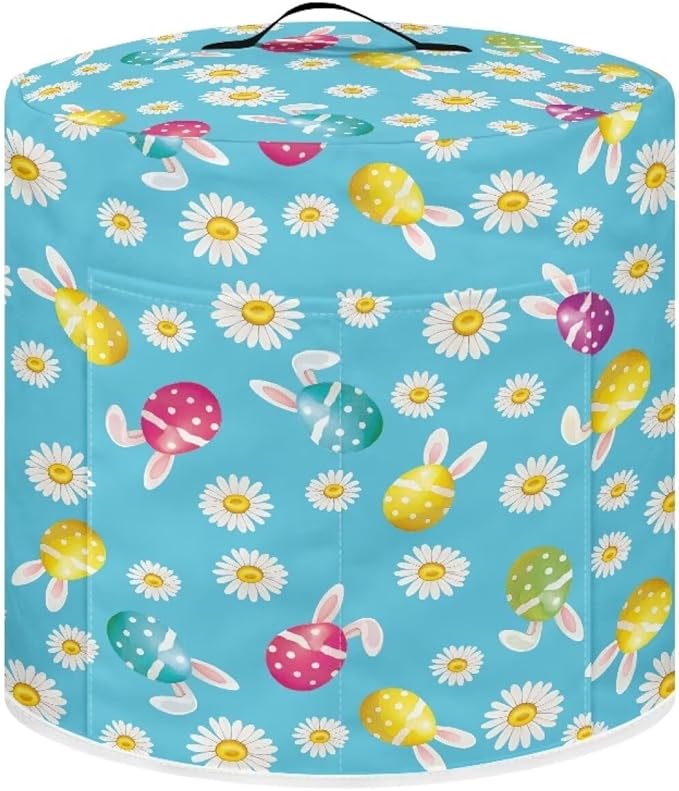 Dust Cover with Pocket for Instant Pot,Rabbit Daisy Rice Cooker and Air Fryer, Round Pressure Cover Dust-Proof Stain Resistant Electric Appliance Cover Easy to Clean